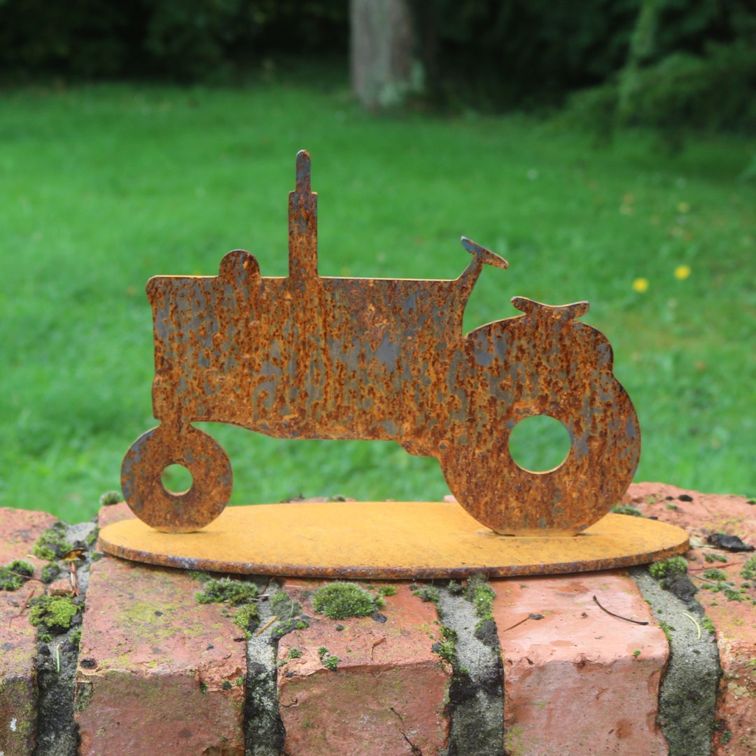 Rusty Metal Tractor Garden Decoration, Outdoor Home Decor - Etsy UK