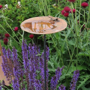 Abreuvoir corten, cadeau abeille extérieur et jardin, décoration originale de jardin d'abeilles en acier corten résistant aux intempéries image 2