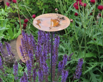 Corten bee drinker, bee outdoor and garden gift, original design bee garden decoration made from corten weathering steel