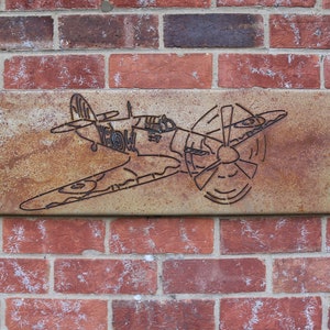 Rusty metal Hurricane plane outdoor and garden gift, Hurricane plane wall decoration