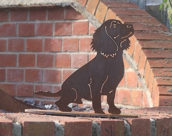 Working cocker spaniel rusty metal outdoor and garden gift, working cocker spaniel decoration