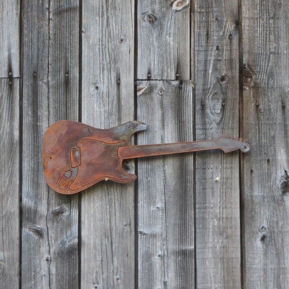 ギター　傘立て　検　ヴィンテージ Rusty Metal Guitar Outdoor and Garden Gift, Wall Mounted