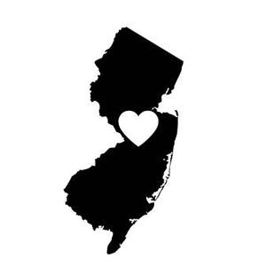 New Jersey Silhouette with Heart SVG