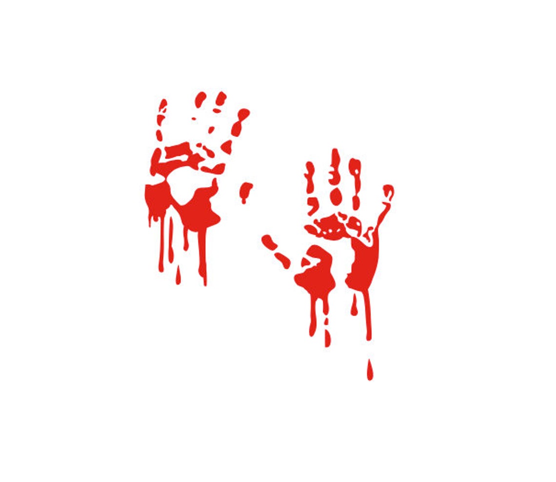 Bloody Hand Print Svg Etsy