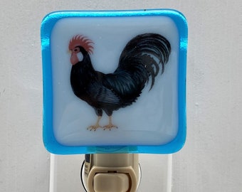 Rooster Night light wall plug in, morning alarm, crowing, farm animal, house warming, beautiful gift