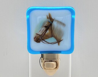 Horse Palomino Night light wall plug in, equestrain, trail mountain riding, house warming, nursery all occasion gift