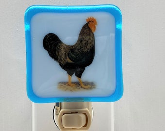 Rooster Night light wall plug in, morning alarm, crowing, farm animal, house warming, beautiful gift