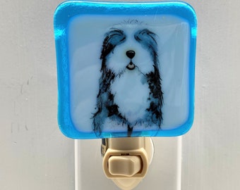 Sheepdog Night light wall plug in, Puppy Pets Best Friend, kids child’s room, nursery, house warming, beautiful all occasion gift.