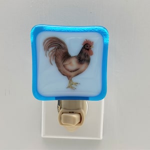 Rooster Night light wall plug in, backyard morning crowing, chicken, wakeup alarm, farm house warming, beautiful gift