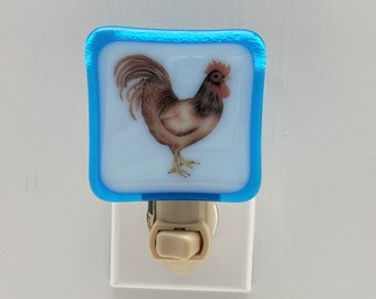 Rooster Night light wall plug in, backyard morning crowing, chicken, wakeup alarm, farm house warming, beautiful gift