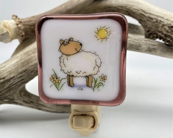 Lamb Nursery Night light wall plug in, Baby's room, baby shower, house warming, beautiful all occasion gift.