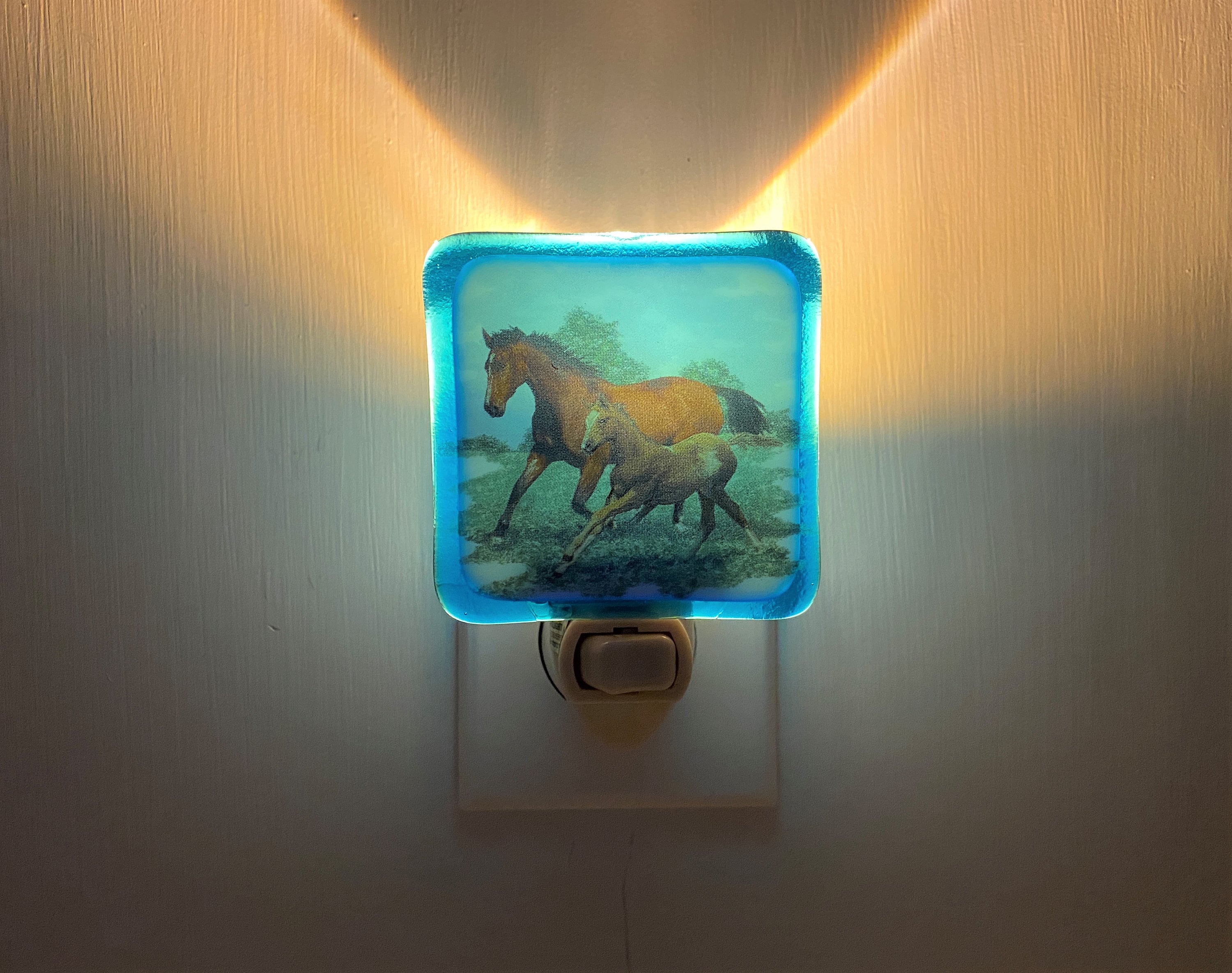 Horse Night light wall plug in Mare y colt decoración Etsy
