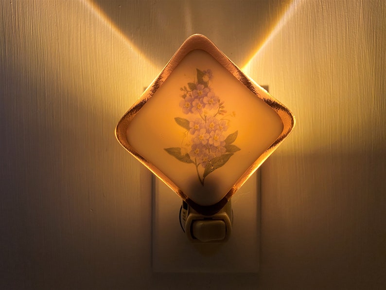 Forget-me-nots Night light wall plug in housewarming flower wild nature mountain nursery beautiful all occastion gift
