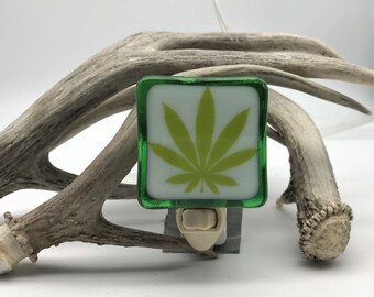 Cannabis Pot Leaf Night light wall plug in, Marijuana Hemp, house warming, beautiful all occasion gift.