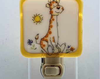 Giraffe Nursery Night light wall plug in, baby shower gift, house warming, thank you,