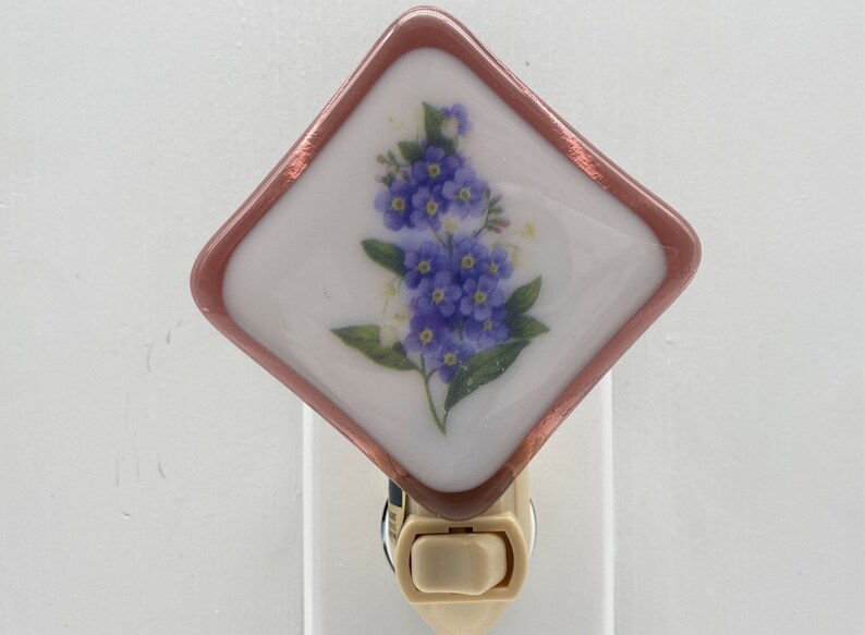 Forget-me-nots Night light wall plug in housewarming flower wild nature mountain nursery beautiful all occastion gift