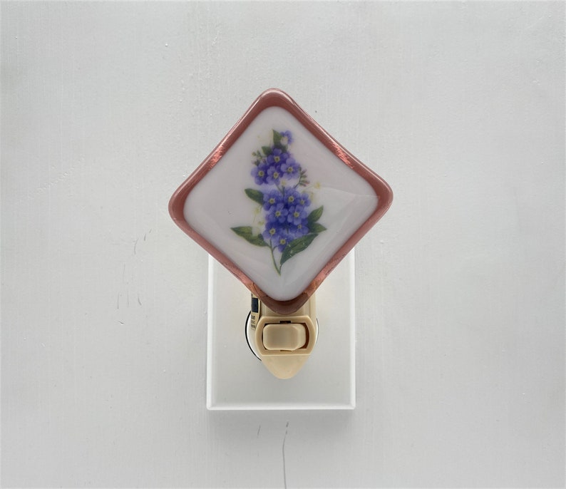 Forget-me-nots Night light wall plug in housewarming flower wild nature mountain nursery beautiful all occastion gift