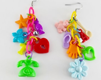 Vintage inspired plastic charm earrings