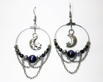 Moonbeam hoop earrings