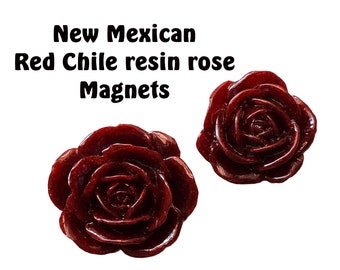 Red chile resin rose magnets