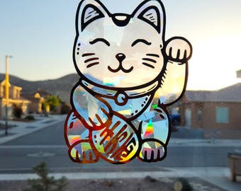 Lucky cat rainbow maker sticker