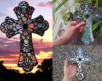 Cross rainbow film sticker