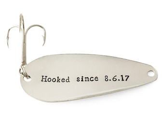 6th Anniversary, 6 Year Anniversary Gift, For Him, For Her, Fishing Gifts, Hooked Since 2017, Fishing Lure, Keychain, Keyring