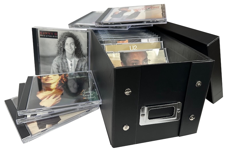 CheckOutStore Black CD Jewel Cases Storage Box (Holds 29 Cases)