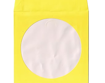 Yellow Color Paper CD Sleeves with Window & Flap