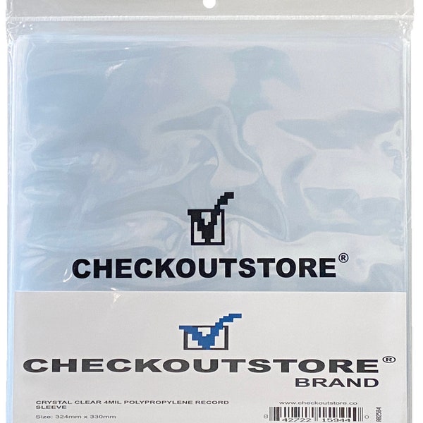 CheckOutStore Crystal Clear Plastic OPP for 12" LP Vinyl 33 RPM Records 4 Mil (Outer Sleeves)