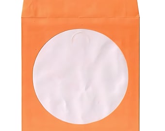 Orange Color Paper CD Sleeves with Window & Flap