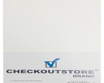CheckOutStore White Plastic Record Dividers for 12" LP Vinyl 33 RPM