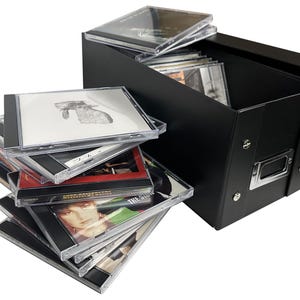 CheckOutStore Black CD Jewel Cases Storage Box (Holds 29 Cases)