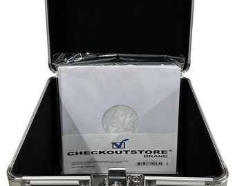 Checkoutstore Black Aluminum 10 78 RPM Record Storage Box holds