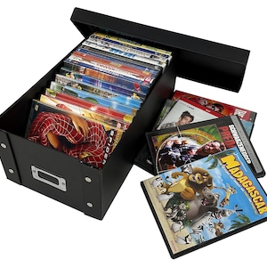 CheckOutStore Black DVD Cases Storage Box (Holds 25 Cases)