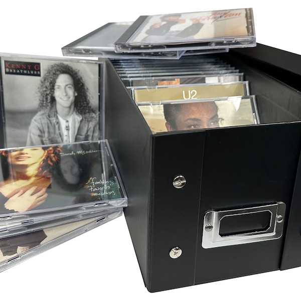 CheckOutStore Black CD Jewel Cases Storage Box (Holds 29 Cases)