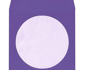 Purple Color Paper CD Sleeves with Window & Flap