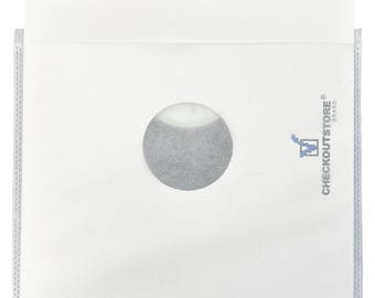 CheckOutStore White Non Woven Record Outer Sleeves for 12" LP Vinyl 33 RPM Records
