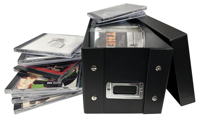 CheckOutStore Black CD Jewel Cases Storage Box (Holds 29 Cases)