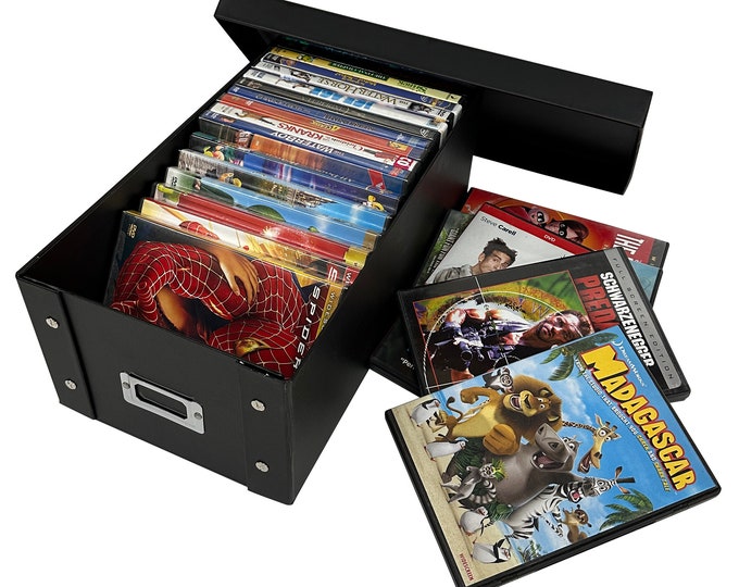 Checkoutstore Black DVD Cases Storage Box holds 25 Cases Etsy
