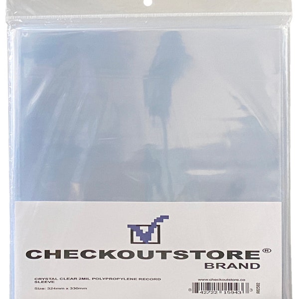 CheckOutStore Crystal Clear Plastic OPP for 12" LP Vinyl 33 RPM Records (Outer Sleeves)