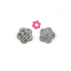 x50 Silver handmade flower charm 8x8mm 232D image 2