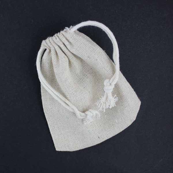 x10  Pochettes, sachets en jute de coton beige nature 9.5 x 11.5cm(39A)