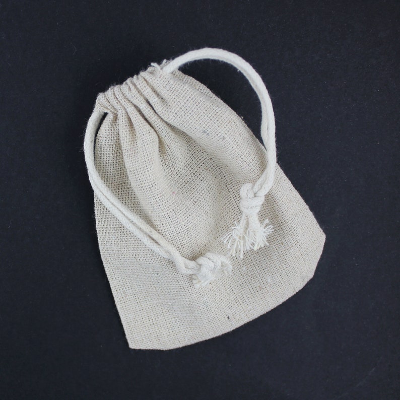 x10 Pochettes, sachets en jute de coton beige nature 9.5 x 11.5cm39A image 1