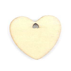 x3 Wooden heart to decorate 70mm 52C image 1