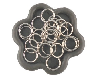 x100 Stainless steel rings 10mm, open stainless steel (51E)