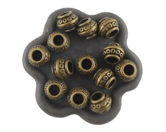 x20 Round metal beads antique bronze ball 9x7mm (155C)