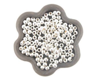 x500 3mm round bead in light silver metal (119D)