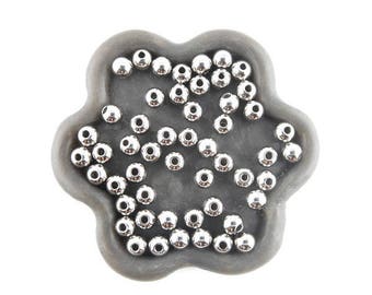 x30 Perles 4mm acier inoxydable rondes  (135C)