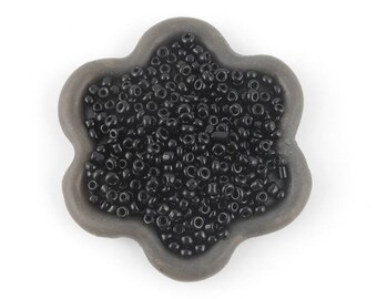 40grs Perles de rocaille noires opaque 2mm (04C)